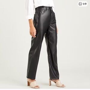 Levi's rib cage straight faux leather pants